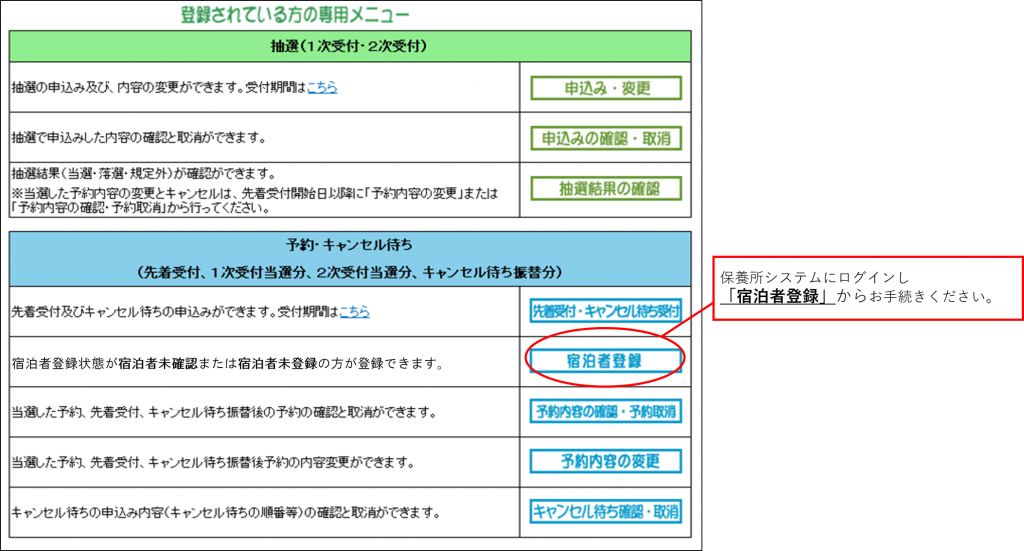 保養所システム キャンセル待ち振替予約時の手続きが変更になります